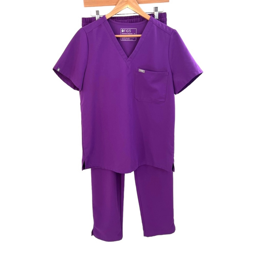 FIGS Scrubs SET Womens Medium ( TALL PANTS ) Purple Technical Collection…